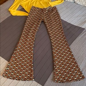 Flare Street X Free People S M Geometric Pant Boho Hippie Festival Vintage 70’s
